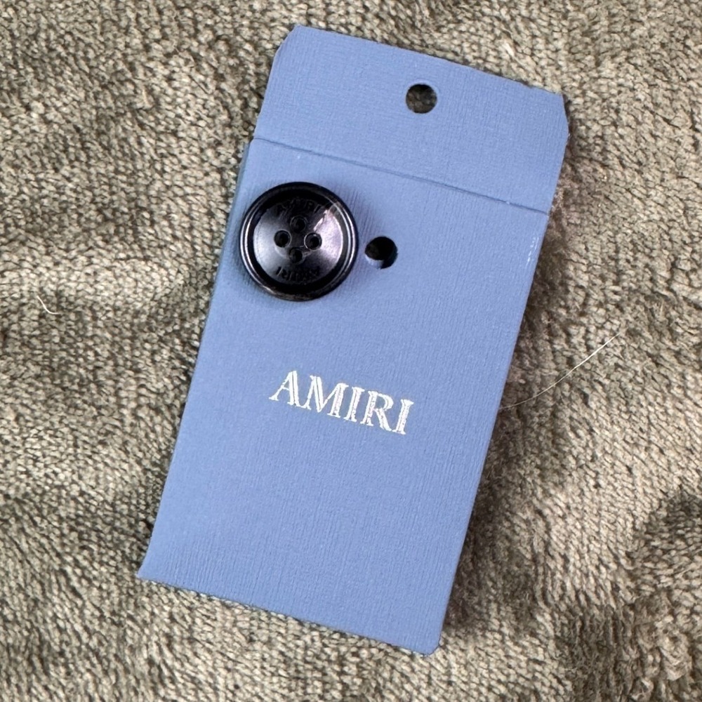 Amiri Replacement Button Black Logo Engraved 4-Hole Spare Fastener 1.5cm Tagged